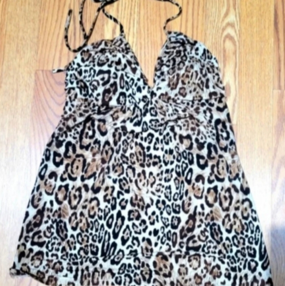 FOREVER 21 Leopard Ptint Halter Top - Picture 2 of 6